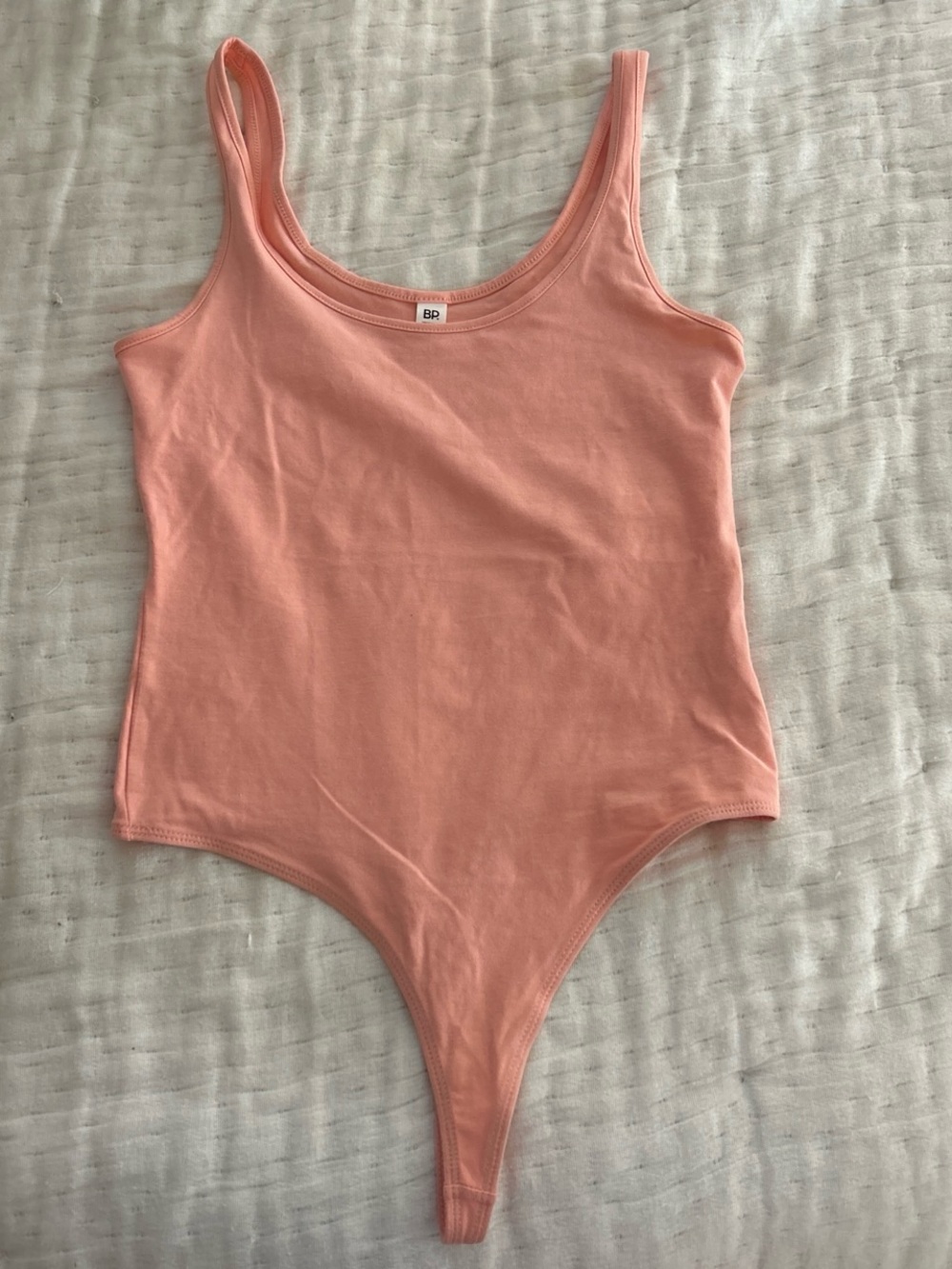 bp Peach-Orange Tank One-Piece Bodysuit